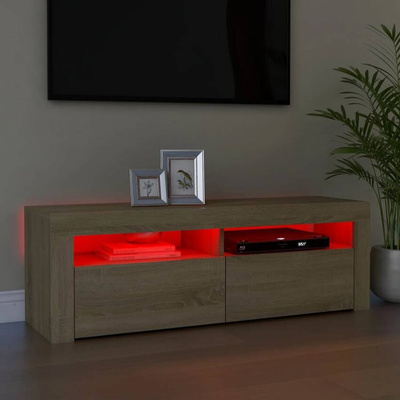 vidaXL Szafka pod TV z oświetleniem LED, dąb sonoma, 120x35x40 cm model standard