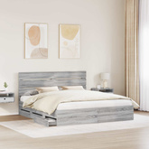 Ramka łóżka Szary Sonoma 200 x 200 cm Drewno inżynieryjne