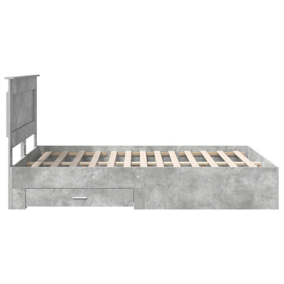 Ramka łóżka Betonowy szary 150 x 200 cm Drewno inżynieryjne