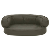 vidaXL Legowisko dla psa, 60x42 cm, stylizowane na lniane, ciemnoszare