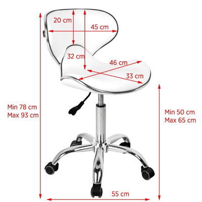 Gabbiano taboret kosmetyczny Q-4599 biały 106672