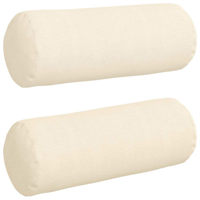 Poduszki Wałkowe 2 pcs Kremowy ? 25 x 70 cm Tkanina sztruksowa