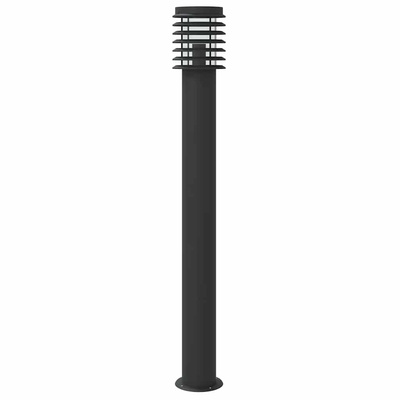 Lampy ogrodowe na słupku, z czujnikiem, 3 szt., czarne, 110 cm