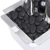 Fontanna ogrodowa srebrna 48x34x123 cm stal nierdzewna