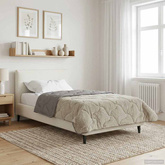 Letni Kołdra Jasnoszary 135 x 200 cm Mikrofibra i Fleece Teddy
