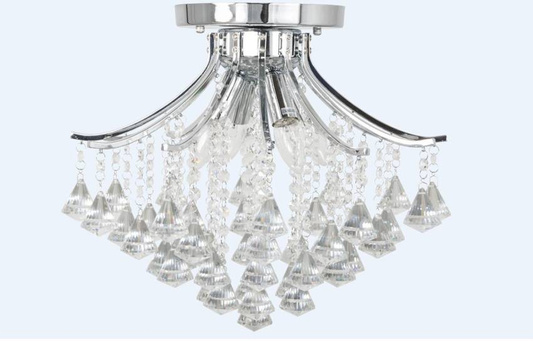 sufitowa kryształowa WENECJA 4x40W E14 srebrny Lampa