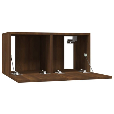 vidaXL Wisząca szafka pod TV, brązowy dąb, 60x30x30 cm