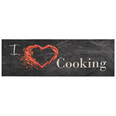 vidaXL Dywanik kuchenny, wzór z napisem Cooking, czarny, 60x180 cm