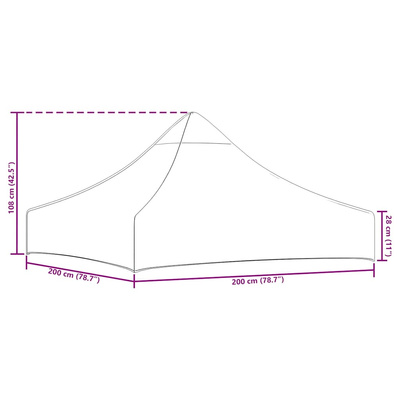 Dach do namiotu imprezowego, 2 x 2 m, kremowy, 270 g/m?