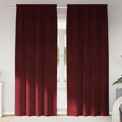 Zasłony zaciemniające 2 pcs Czerwone wino 140 x 245 cm Aksamit