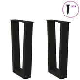 Nogi do stolika kawowego w kształcie litery V 2 szt. Czarne 28x(42-43,3) cm Stal