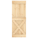Drzwi przesuwne 80 x 210 cm Lite Drewno Sosnowe (Nieobrobione)