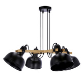 Lampa wisząca regulowana czarna 4x40W E27 klosz czarny loft Reno 34-78155