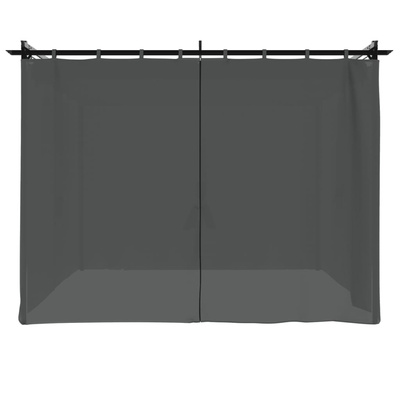 Altana ogrodowa z zasłonami, antracytowa, 3x3 m, stal