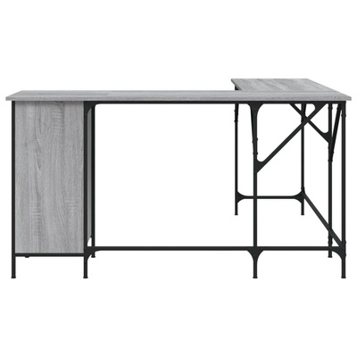 vidaXL Biurko, szary dąb sonoma, 141x141x75cm, materiał drewnopochodny