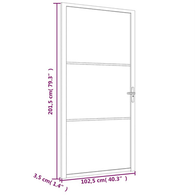 vidaXL Drzwi wewnętrzne, 102,5x201,5 cm, czarne, szkło ESG i aluminium