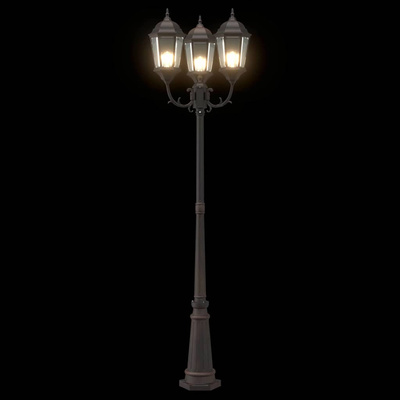 Lampa ogrodowa kolor bronzu 61 x 53 x 235 cm Aluminium i szkło
