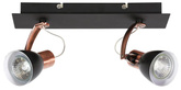 Lampa ścienna kinkiet listwa 2X50W GU10 czarny/miedziany MARKUS 92-37442-M