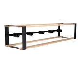 Lampa wisząca czarna metalowa + drewno 5x40W E27 Varna 35-79282