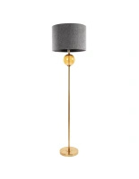 Lampa podłogowa LEONA szara E27 100W złota