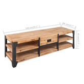 vidaXL Szafka pod TV z drewna akacjowego, 140x40x45 cm