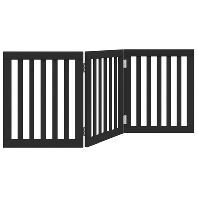 Składana bramka dla psa, 3 panele, czarna, 150 cm