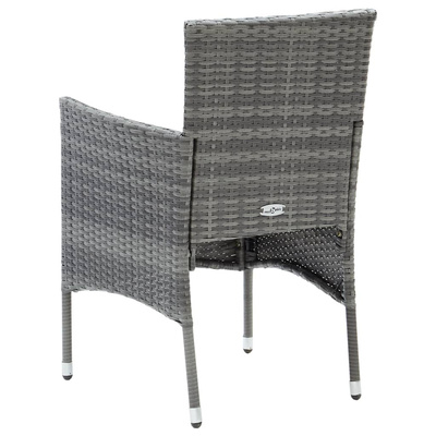 vidaXL Krzesła ogrodowe, 4 szt., rattan PE, szare