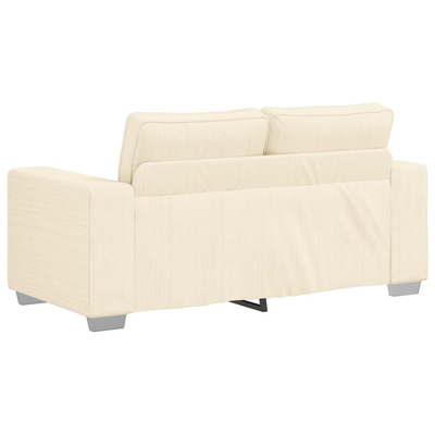Sofa dwuosobowa kremowa 160x77x82 cm Tkanina sztruksowa