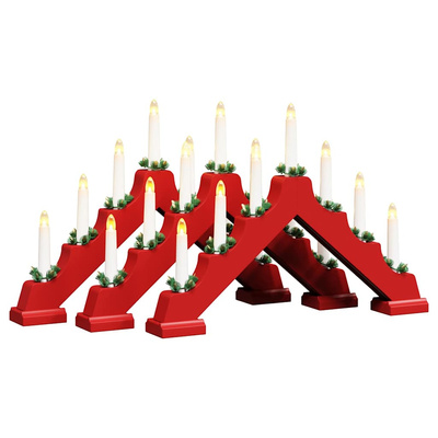 Mostek ze świecami bożonarodzeniowymi 3 pcs Czerwony