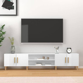 Szafka pod TV, wysoki połysk, biała, 180x31,5x40 cm vidaXL