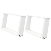 Nogi do stolika kawowego w kształcie litery U 2 szt. Białe 70x(30-31) cm Stal