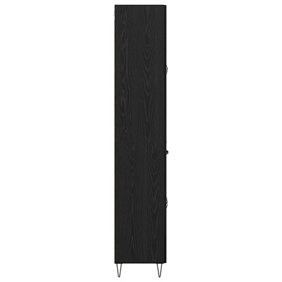 Highboard Czarny Dąb 69,5 x 34 x 180 cm Drewno inżynieryjne