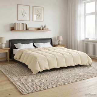Kołdra na cały rok Kwiłtowany Kremowy 200 x 240 cm Mikrofibra