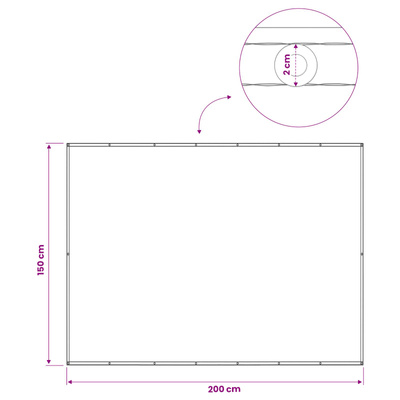 Ekran Prywatności Balkonowej 150 x 200 cm Tkanina z powłoką PU