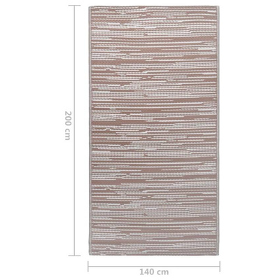 vidaXL Dywan zewnętrzny, kolor taupe, 140 x 200 cm, PP