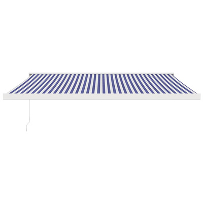 Zwijana markiza, niebiesko-biała, 4x3 m, tkanina i aluminium