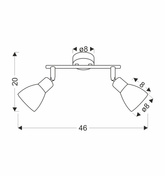 Lampa sufitowa AMCOS lczarna 2x40W E14 bursztynowe klosze  nowoczesna oprawa sufitowa do salonu sypialni