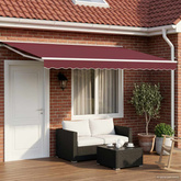 Ręczna markiza zwijana bordowy 5 × 3,5 m Poliester z powłoką PU