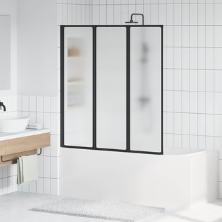 Parawan prysznicowy Czarny 132 x 2 x 140 cm Aluminium i PP