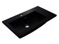 Umywalka BARCELONA 700 L MIRASTONE CZARNA Z BROKATEM