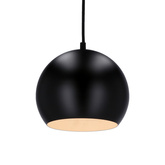 Lampa wisząca czarna E27 metal / drewno Flen Ledea 50101263