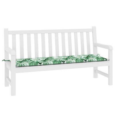 Poduszka na ławkę Materiał Oxford Wzór w liście 150 x 50 x 3 cm