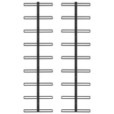 Ścienne uchwyty na 18 butelek wina, 2 szt., czarne, żelazne