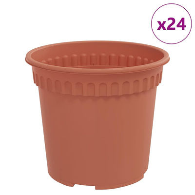 Okrągła doniczka na kwiaty 24 pcs Czerwony ceglasty