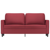 2-osobowa sofa, winna czerwień, 140 cm, sztuczna skóra