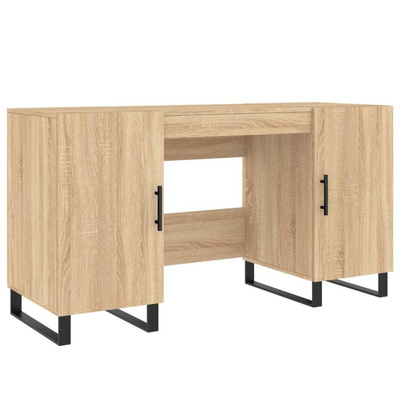vidaXL Biurko, dąb sonoma, 140x50x75 cm, materiał drewnopochodny wariant 4
