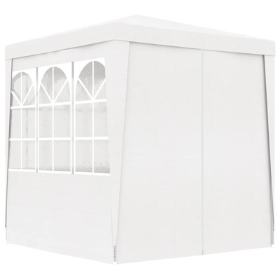 vidaXL Namiot imprezowy ze ściankami, 2,5x2,5 m, biały, 90 g/m²
