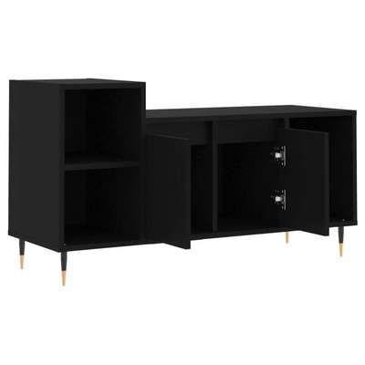 vidaXL Szafka pod TV, czarna, 100x35x55 cm, materiał drewnopochodny