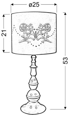 Lampka nocna Lans biała z abażurem metalowa lampa stołowa