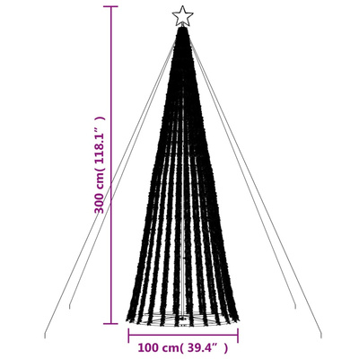 Choinka LED 688 LEDs Ciepła biel 300 cm
